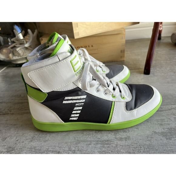 EA7 EMPORIO ARMANI High Top RARE Sneakers Shoes Men's 6.5 Designer White Lime - Picture 6 of 10